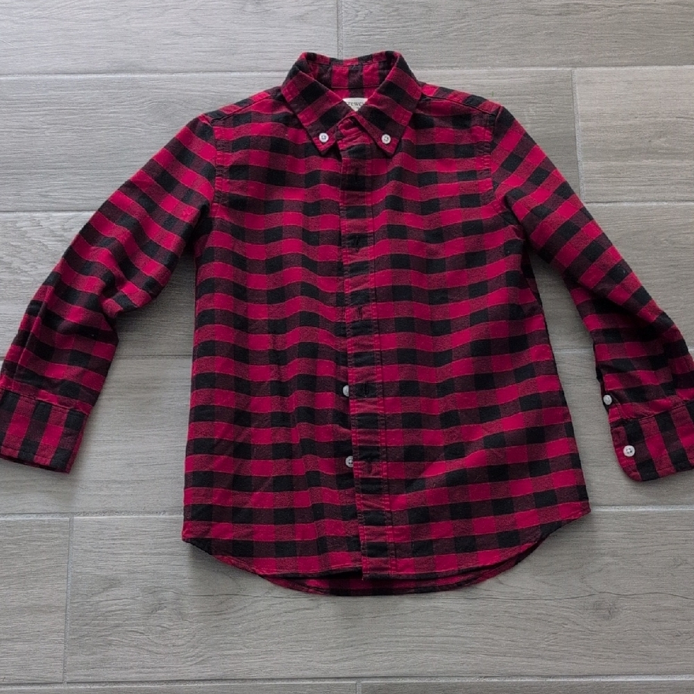 Crewcuts Red and Black Plaid Button Down Shirt